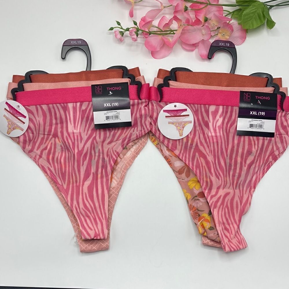 Women's Juniors No Show Thong Underwear Briefs 2, 3-Packs Size XXL 19